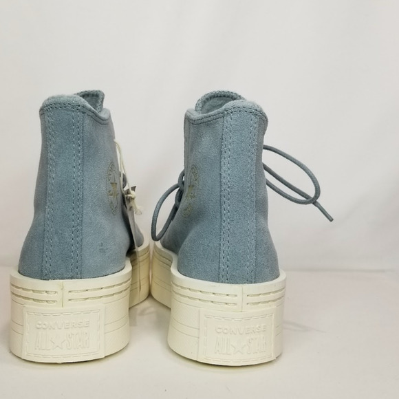 Converse Women CTAS Modern Lift Platform Suede Size 5.5 Mid Blue NWT - Picture 6 of 9